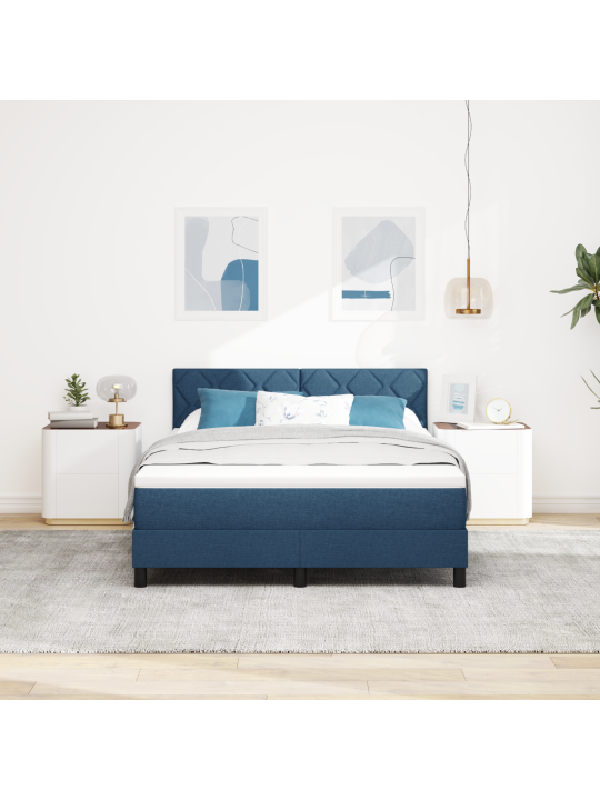 Boksi vedruvoodi madratsiga sinine 140x200 cm tekstiil