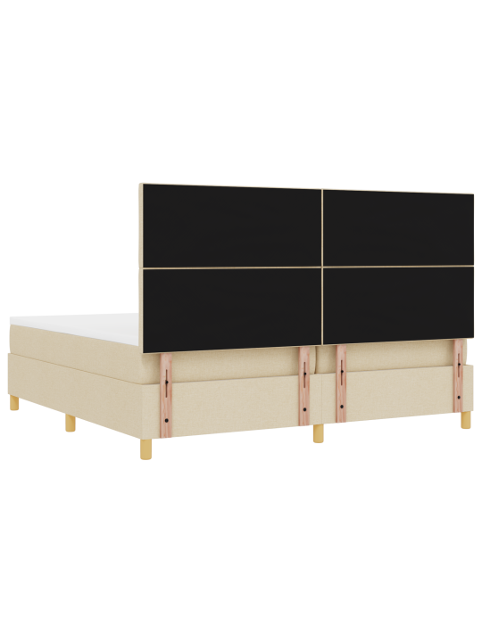 Kastivoodi koos madratsiga koorepruuni 200x200 cm kangas